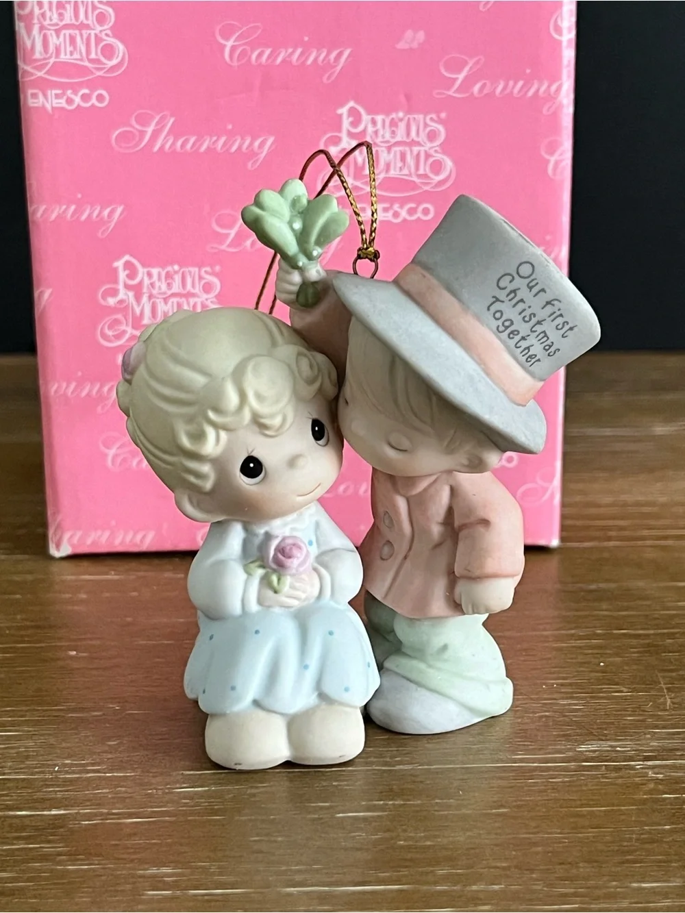 PRECIOUS MOMENT FIGURINE - OUR FIRST CHRISTMAS TOGETHER   ORNAMENT --- 878855